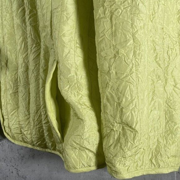 Vtg Patchington Womens Silk Jacket Bright Green Full Zip Lined Windbreaker Sz XL - Picture 3 of 10